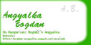 angyalka bogdan business card